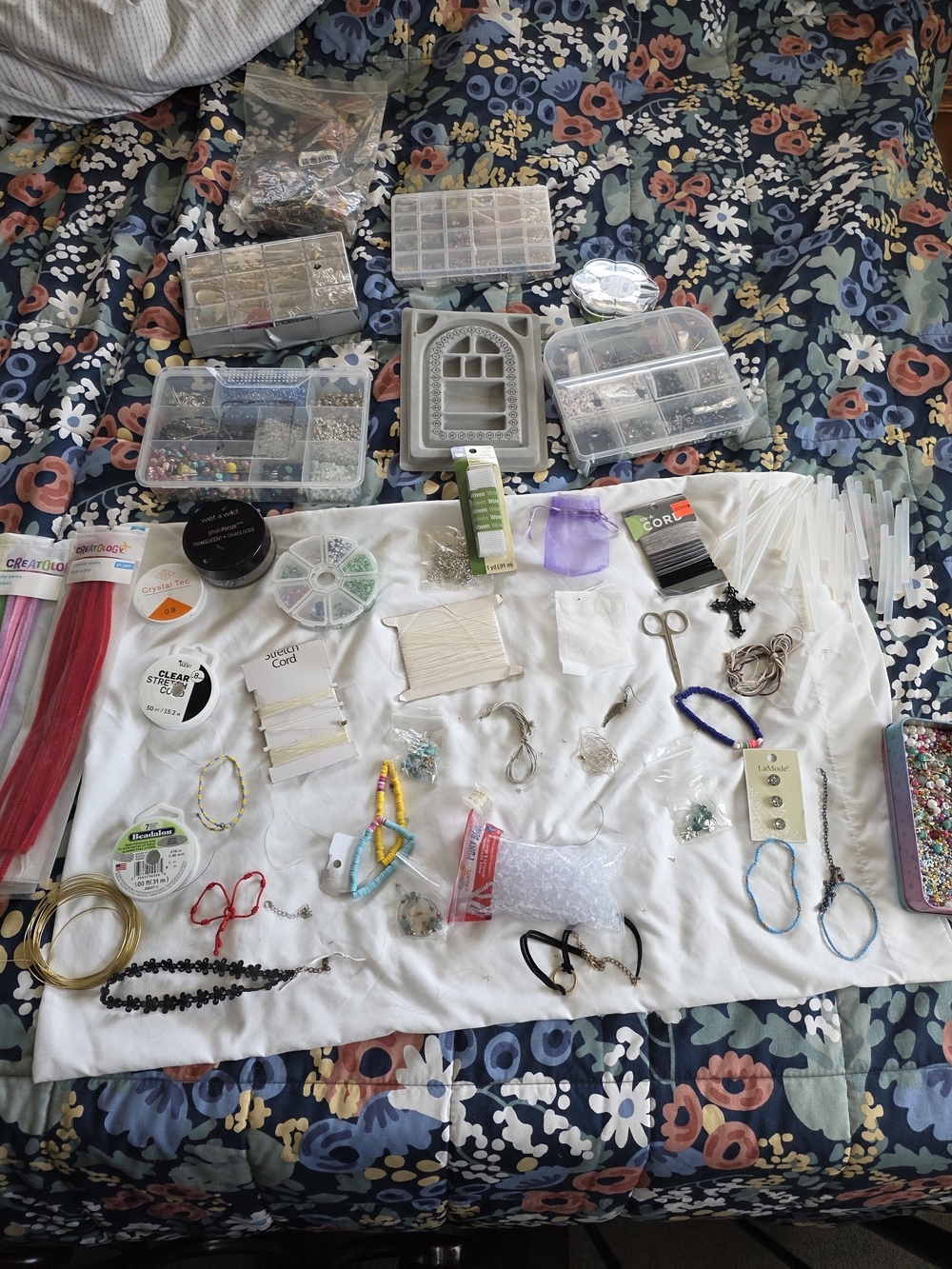 Assorted Jewelry Making Supplies - Multicolor Beads & Findings